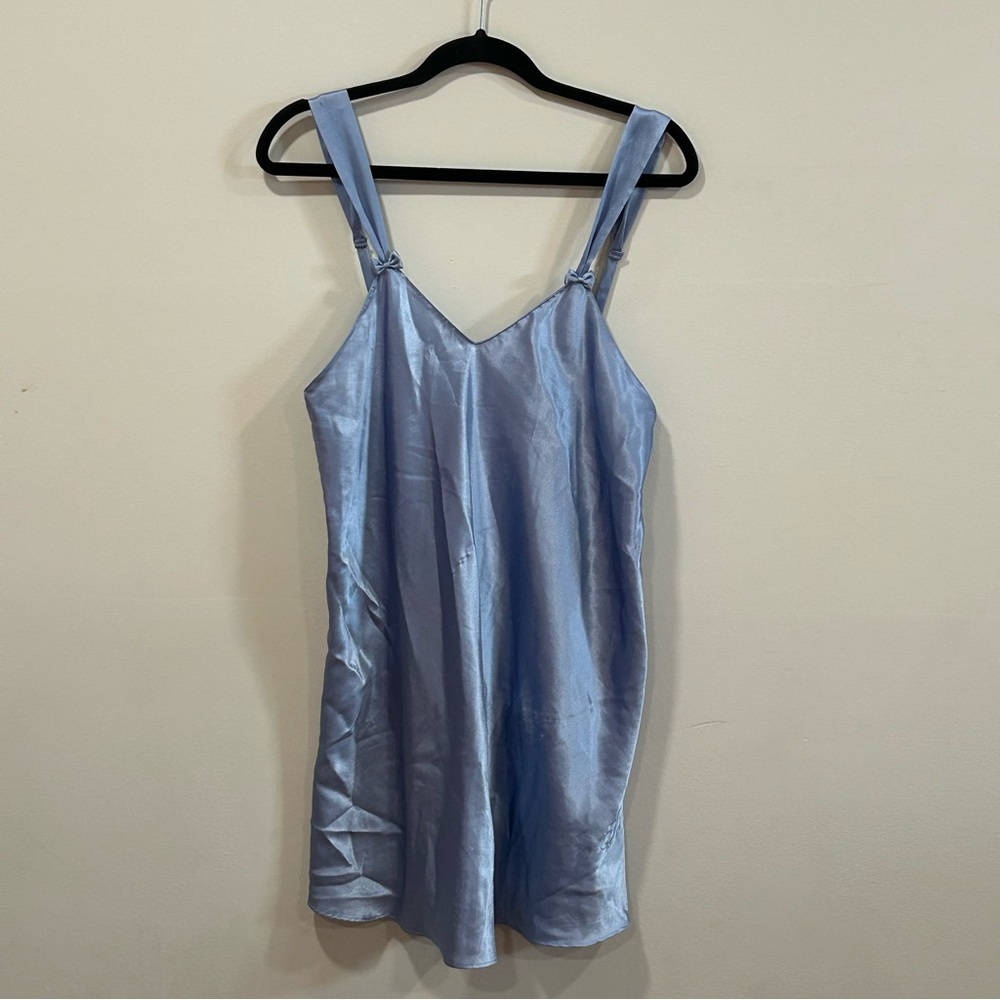 Light Blue Satin Slip Dress